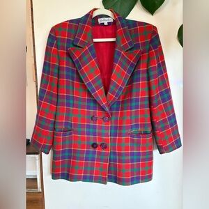 Vintage Raffinalla Plaid Wool Blazer - Union Tag